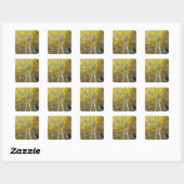 USA, Washington, Stevens Pass Herbstfarbene Aspen Quadratischer Aufkleber (Blatt)
