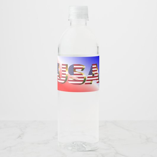 USA WASSERFLASCHENETIKETT (Vorderseite)