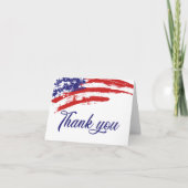 USA Watercolor American Flag Militär Patriotic Dankeskarte (Vorderseite)