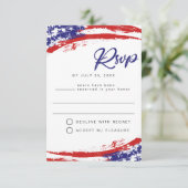 USA Watercolor American Flag Party UAWG Postcard Einladung (Stehend Vorderseite)