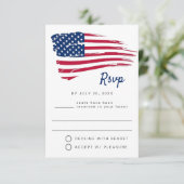USA Watercolor American Flag Party UAWG Postcard Einladung (Stehend Vorderseite)
