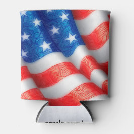 USA Wavy Flag Zen Doodle Art Dosenkühler