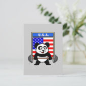 USA Weightlift Panda Postkarte (Stehend Vorderseite)