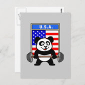USA Weightlift Panda Postkarte (Vorne/Hinten)