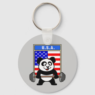 USA Weightlift Panda Schlüsselanhänger