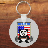 USA Weightlift Panda Schlüsselanhänger (Vorderseite)