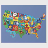 USA Weihnachtskarte Geschenkpapier (Flach)