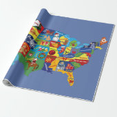 USA Weihnachtskarte Geschenkpapier (Ungerollt)