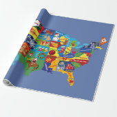 USA Weihnachtskarte Geschenkpapier (Ungerollt)