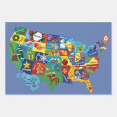 USA Weihnachtskarte Geschenkpapier Set (Vorderseite)