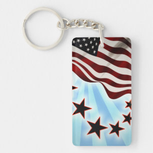 USA-Wellenflagge Schlüsselanhänger