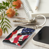 USA-Wellenflagge Schlüsselanhänger (Vorderseite rechts)