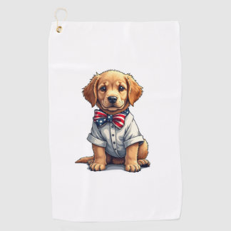 USA Welpe Patriot Golden Retriever Vintage T-Shirt Golfhandtuch