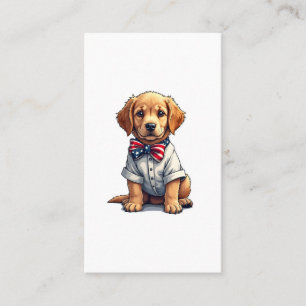 USA Welpe Patriot Golden Retriever Vintage T-Shirt Visitenkarte