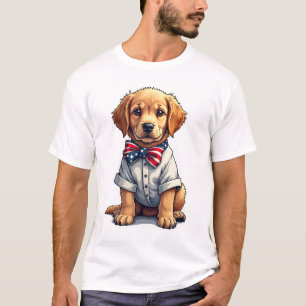 USA Welpen Patriot Golden Retriever Vintage T-Shir T-Shirt