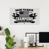 USA Weltkrieg Champions Black & White Poster (Heimbüro)