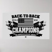 USA Weltkrieg Champions Black & White Poster (Vorne)