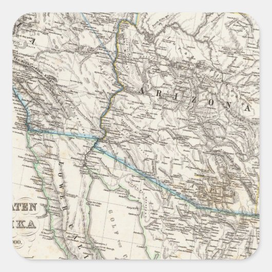 USA West Quadratischer Aufkleber (Vorderseite)