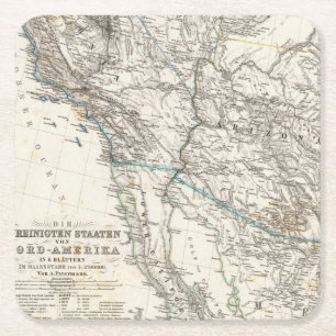 USA West Rechteckiger Pappuntersetzer