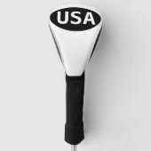 USA WHite on Black Golf Headcover (Vorderseite)