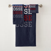USA Wiederholungstext - Lacrosse USA - amerikanisc Badhandtuch Set (Insitu)