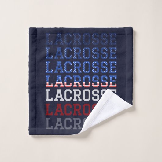 USA Wiederholungstext - Lacrosse USA - amerikanisc Badhandtuch Set (Waschlappen)