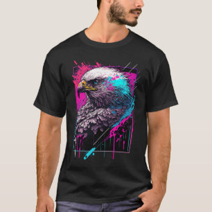 USA Wild Colorful Splash Eagle Illustration Graphi T-Shirt
