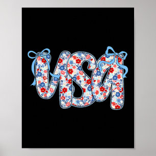 Usa Wildflower Coquette Schleife Amerikanisch Patr Poster