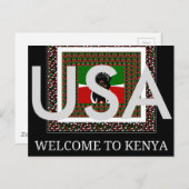 USA Willkommen bei der Kenya Postcard Postkarte (Vorne/Hinten)