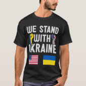 USA Wir stehen mit Ukraine Zitat Flaggen Solidarit T-Shirt (Vorderseite)