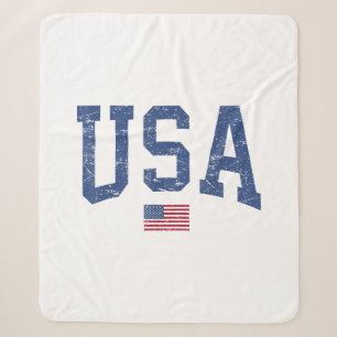 USA Women Men Kids Patriotic American Flag Distles Sherpadecke