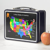 USA & World Map Metal Lunch Box (Beispiel)
