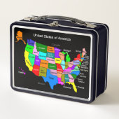USA & World Map Metal Lunch Box (Vorderseite)