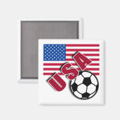 USA World Soccer Fan Tshirts Magnet (Vorderseite/Rückseite)