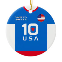 USA World Soccer Jersey Ornament