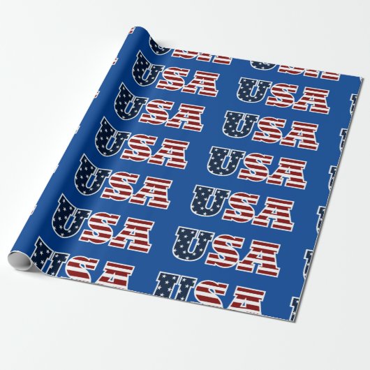 USA Wrapping Paper Geschenkpapier (Ungerollt)