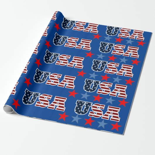 USA Wrapping Paper Geschenkpapier (Ungerollt)