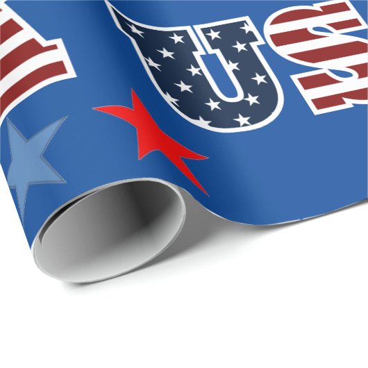 USA Wrapping Paper Geschenkpapier (Rolleneckpunkt)