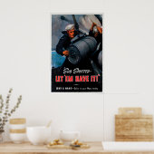 USA-WWII-Propagandaplakat U-Boot gesichtet - Lass Poster (Küche)
