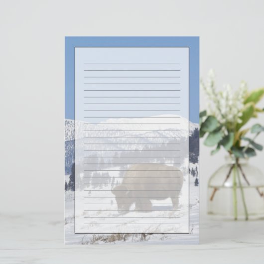 USA, WY, Yellowstone NP, American Bison Bison Briefpapier (Stehend Vorderseite)