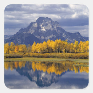 USA, Wyoming, Grand Teton NP. Gegen die Quadratischer Aufkleber