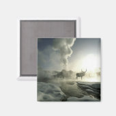 USA, Wyoming, Yellowstone Nationalpark. Sunrise Magnet (Vorderseite/Rückseite)