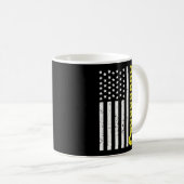 Usa Yellow Thin Line Hook Tow Truck American Drive Kaffeetasse (VorderseiteRechts)