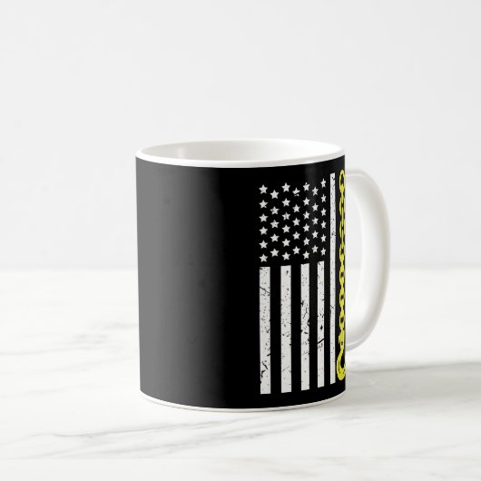 Usa Yellow Thin Line Hook Tow Truck American Drive Kaffeetasse (VorderseiteRechts)