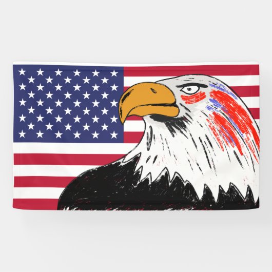 USA Zeichn eines Adlers Banner (Horizontal)