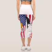 USA Zeichn eines Adlers Capri Leggings (Rückseite)