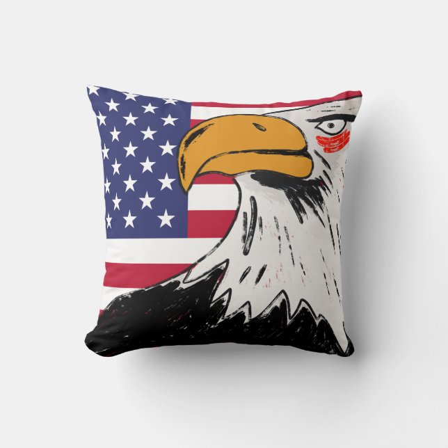 USA Zeichn eines Adlers Kissen (Vorderseite)