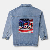 USA zitieren amerikanische Fahnen Jeansjacke (Rückseite)