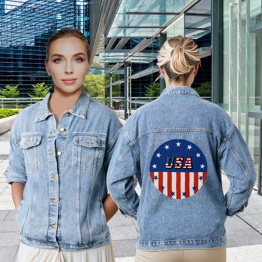 USA zitieren amerikanische Flaggen in Circle Women Jeansjacke