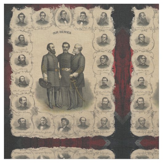 🏛️ USA Zivil War Heroes History Buff Stoff (Nahaufnahme)